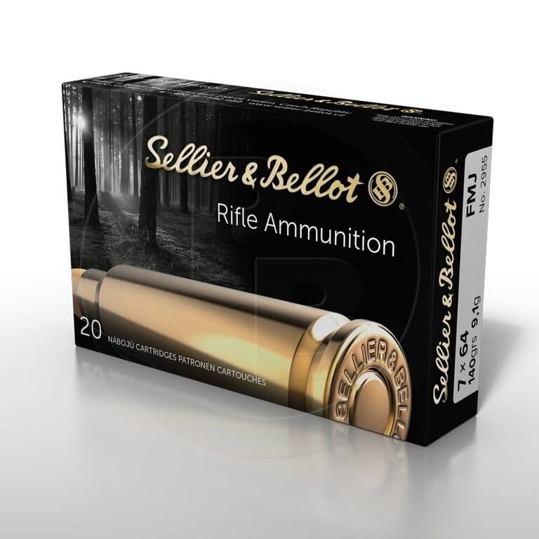 Náboj 7x64 FMJ 9,1g SB - 20ks