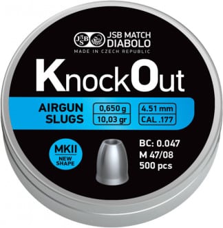 Diabolo JSB KnockOut Slugs .177 MKII, r. 4,51mm- 500ks