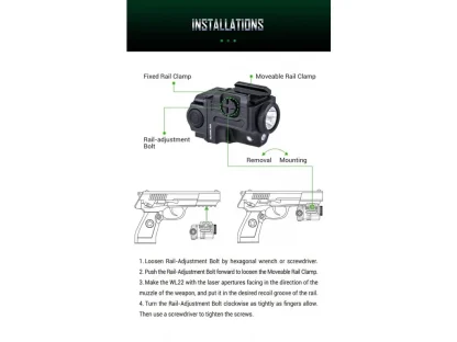 Taktická svítilna NEXTORCH WL22G Dobíjecí s railem - 650 lm, zelený laser - Obrázek 9